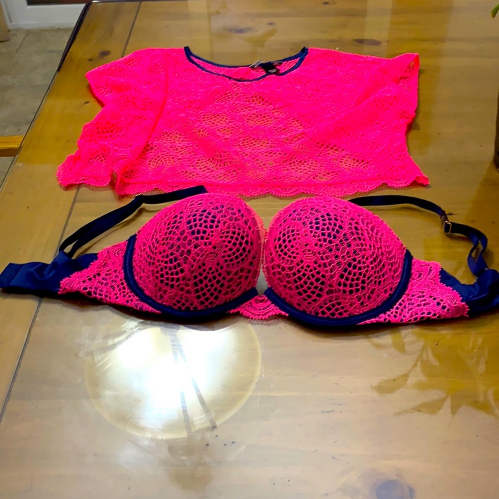 Victoria secret mesh cover up M and Vs bra 32DD